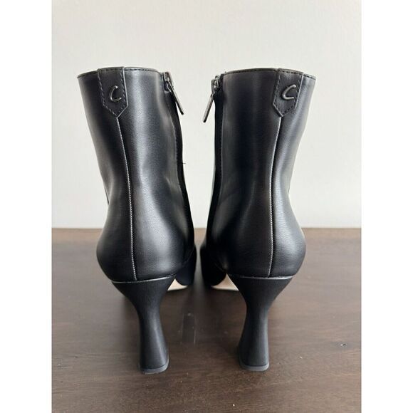 New Sam Edelman Women’s Emma Boots Booties faux Leather Square Toe 9.5 Shoes - Picture 3 of 6